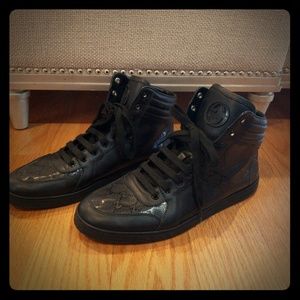 Men's Black Gucci Imprime Hightop Sneakers
